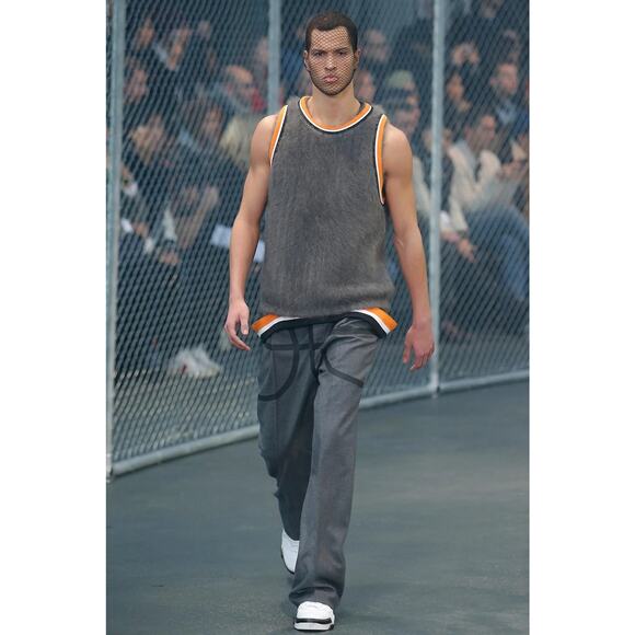 GIVENCHY Fall 2014 Basketball Collection 32 Gray Black Wool Wide Leg Dress Pants - Picture 2 of 7